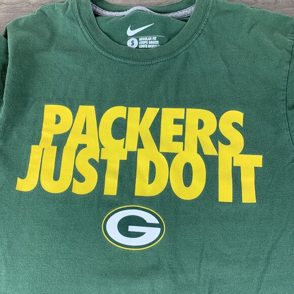 Nike NFL Green Bay Packers JUST DO IT Short Sleeve Shirt Mens Small Regular Fit - Picture 3 of 8